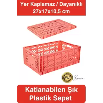 Çok Amaçlı Yer Kaplamayan Katlanabilir Renkli Kasa Sepet Sebze Meyve Eşya Saklama Organizer Kutu