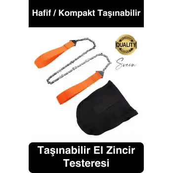 Taşınabilir Mini El Zincirli Testere Kamp Doğa Ağaç Dal Kesme Çelik Hafif Pratik Taşıma Çantası