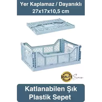 Çok Amaçlı Yer Kaplamayan Katlanabilir Renkli Kasa Sepet Sebze Meyve Eşya Saklama Organizer Kutu
