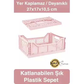 Çok Amaçlı Yer Kaplamayan Katlanabilir Renkli Kasa Sepet Sebze Meyve Eşya Saklama Organizer Kutu