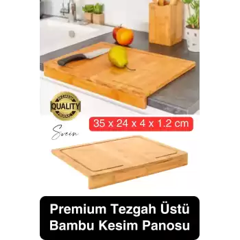 Ahşap Kesme Tahtası Panosu Doğrama Ayaklı Tezgah Üstü Hijyenik Deforme Olmaz Dayanıklı 35x24 cm