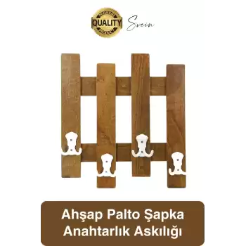 Özel Tasarım 5 Kancalı Doğal Ahşap Duvar Kapı Askısı Elbise Askılık Portmanto Vestiyer Anahtarlık