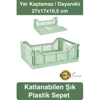Çok Amaçlı Yer Kaplamayan Katlanabilir Renkli Kasa Sepet Sebze Meyve Eşya Saklama Organizer Kutu
