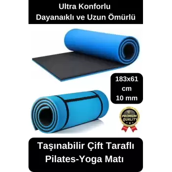 Ultra Konforlu Taşınabilir Askılı ve Kalın Çift Taraflı Destekleyici Meditasyon Pilates Yoga Matı