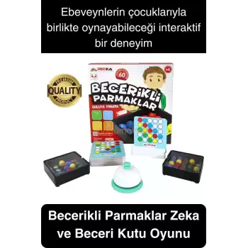 Kutulu Becerikli Parmaklar Zeka ve Beceri Oyunu El Göz Koordinasyon Geliştiren Motor Beceri Aktivite