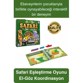 Safari Eşleştirme Dikkat Oyunu El Beceri Temel Motor Gelişim Öğretici Eğitici Kutulu Zeka Oyunu