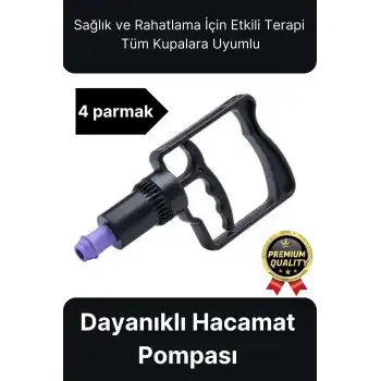 Kaliteli Dayanıklı Tüm Kupalara Uyumlu Islak Kuru Kullanım 4 Parmak Hacamat Çekme Vakum Pompası