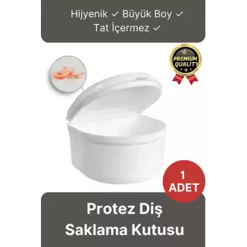 Premium Plastik Büyük Boy Hijyenik Gece Plak Protez Diş Taşıma Koruma Saklama Kutusu Kabı 1 Adet