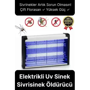 Çift Florasan Yüksek Güç Sessiz Zincir Askılı Sineksavar Elektrikli Uv Sivrisinek Öldürücü Kovucu