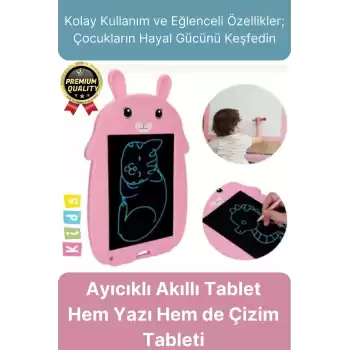 Kolay Kullanım Dayanıklı Lcd Ekran Kalemli Dijital Akıllı Ayıcıklı Yazı Boyama Çizim Tableti 8,5 Inç