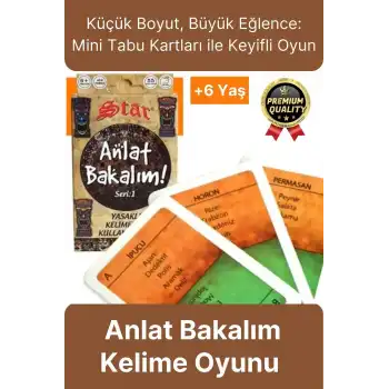 Premium Eğitici Öğretici Kız Erkek Çocuk Aile Anlat Bakalım Kelime Oyunu Mini Tabu Kartları 6+ Yaş
