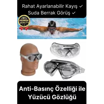 Deluxe Ayarlanabilir Kayış Deniz Havuz Su Geçirmez Plastik Antifog Kutulu Yetişkin Yüzücü Gözlüğü