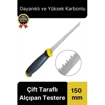 Üstün Kalite Dayanıklı Çelik Sivri Uçlu Çift Taraflı Ahşap Sunta Kesme Oygu Alçıpan Testere 150 mm