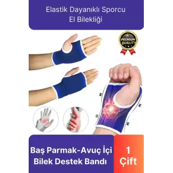 Premium Elastik 1 Çift Fitness Voleybol Avuç İçi Baş Parmak Bilek Destek Bandı Sporcu El Bilekliği