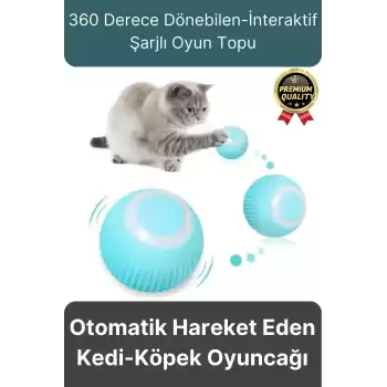 Dayanıklı 3 Modlu Otomatik Hareket Eden Interaktif 360 Derece Dönebilen Oyuncak Kedi Köpek Topu