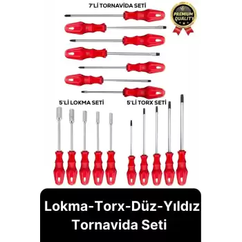 Özel Üretim Dayanıklı Yüksek Kalite Ev İş Tamir Tadilat Lokma Torx Düz Yıldız Tornavida Seti Takımı