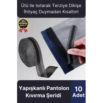 Dayanıklı Polyester Esnek Kendinden Yapışkanlı Pantolon Kumaş Kıvırma Yapıştırma Bandı Şeridi10 Adet
