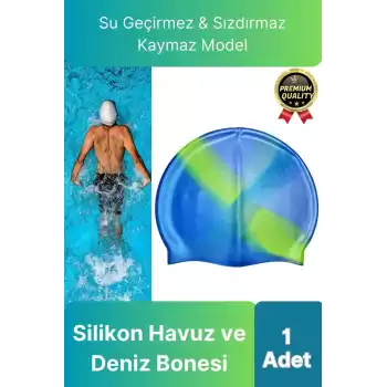 Premium Su Geçirmez Sızdırmaz Kaymaz Elastik Yüzme Şapkası Kaliteli Silikon Deniz Havuz Yüzme Bonesi