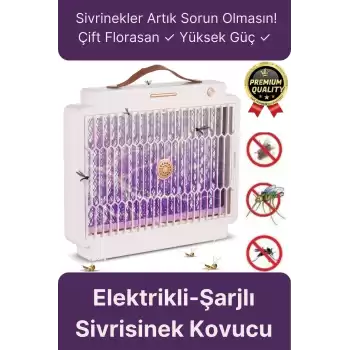 Yüksek Güç Elektrikli Uv Şarjlı Zincirli Askı Çift Taraflı Florasan Izgara Sinek Sivrisinek Öldürücü
