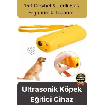 Premium Susturucu Sensör Pilli 9Volt 150 Desibel Ledli Flaş Ultrasonik Köpek Eğitici Cihaz
