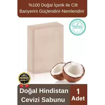 Organik Ferah Koku Cilt Bariyerini Güçlendirir Nemlendirir %100 Doğal Hindistan Cevizi Sabunu 1 Adet