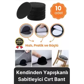 Çok Amaçlı Sabitleyici Kaydırmaz Kendinden Yapışkanlı Yıkanabilir Halı Kilim Koltuk Cırt Bant 10 Adt