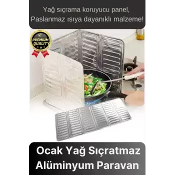 Katlanabilir Kolay Silinir Paslanmaz Ocak Kızartma Pişirme Yağ Sıçrama Koruyucu Alüminyum Paravan
