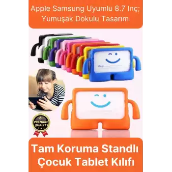 Kids Tutacaklı Apple Samsung Uyumlu 8.7 Inç Eğlenceli Karakterli Standlı Çocuk Tablet Kılıfı