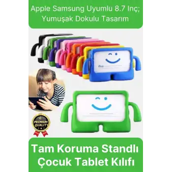 Kids Tutacaklı Apple Samsung Uyumlu 8.7 Inç Eğlenceli Karakterli Standlı Çocuk Tablet Kılıfı