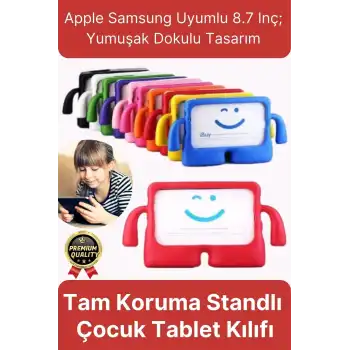 Kids Tutacaklı Apple Samsung Uyumlu 8.7 Inç Eğlenceli Karakterli Standlı Çocuk Tablet Kılıfı