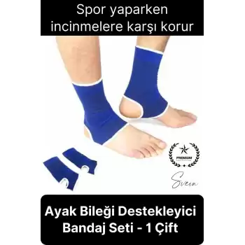 Yüksek Kalite Elastik Ayak Bilek Koruyucu Destek Bandajı Bandı Spor Sıkıştırma Sağ Sol Çift