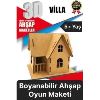 Premium Çocuk Eğitici Öğretici Zeka Geliştirici Boyanabilir 3 Boyutlu Demonte Ahşap Oyun Maketi