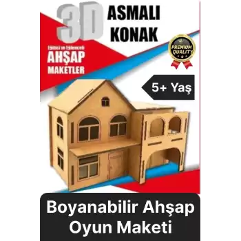 Premium Çocuk Eğitici Öğretici Zeka Geliştirici Boyanabilir 3 Boyutlu Demonte Ahşap Oyun Maketi
