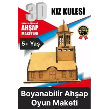 Premium Çocuk Eğitici Öğretici Zeka Geliştirici Boyanabilir 3 Boyutlu Demonte Ahşap Oyun Maketi