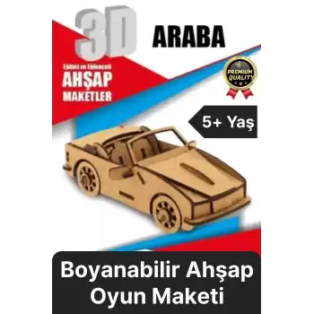 Premium Çocuk Eğitici Öğretici Zeka Geliştirici Boyanabilir 3 Boyutlu Demonte Ahşap Oyun Maketi