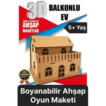 Premium Çocuk Eğitici Öğretici Zeka Geliştirici Boyanabilir 3 Boyutlu Demonte Ahşap Oyun Maketi