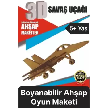 Premium Çocuk Eğitici Öğretici Zeka Geliştirici Boyanabilir 3 Boyutlu Demonte Ahşap Oyun Maketi