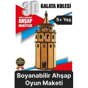 Premium Çocuk Eğitici Öğretici Zeka Geliştirici Boyanabilir 3 Boyutlu Demonte Ahşap Oyun Maketi