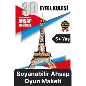 Premium Çocuk Eğitici Öğretici Zeka Geliştirici Boyanabilir 3 Boyutlu Demonte Ahşap Oyun Maketi