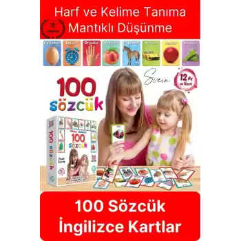 Premium Özel Üretim Zeka Geliştirici Yabancı Dil Eğitici Çocuk İlk 100 Sözcük İngilizce Türkçe