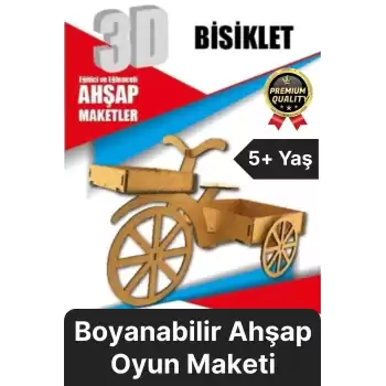 Premium Çocuk Eğitici Öğretici Zeka Geliştirici Boyanabilir 3 Boyutlu Demonte Ahşap Oyun Maketi