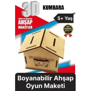 Premium Çocuk Eğitici Öğretici Zeka Geliştirici Boyanabilir 3 Boyutlu Demonte Ahşap Oyun Maketi