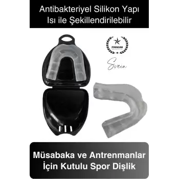 Silikon Medikal Boks Dişliği Şeffaf Kutulu Kick Boks Muay Thai Karate Judo Ağız Koruma Dişlik