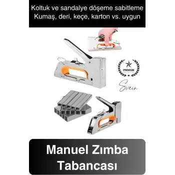 Premium Manuel Çelik Zımba Tabancası Ev Dekorasyon Mobilya Ahşap Çerçeve Çakma Mekanik Sunta Koltuk