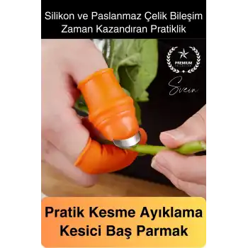 Silikon Baş Parmak Bıçağı Ayırıcı Meyve Sebze Kesme Toplama Aracı Bahçe Bakım Eldiven Bitki Hasat