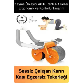 Sessiz Çalışan AB Roller Otomatik Karın Kası Egzersiz Tekeri Geri Tepme Fitness Aleti Ekipmanı