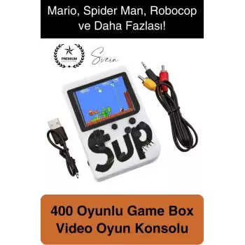 Sup 400 Taşınabilir Mini 2 in 1 GameBoy Oyun Konsolu Retro Nostaljik Atmosfer Atari Video Çocuk