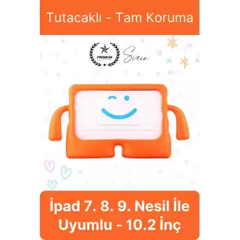 Dayanıklı Apple İpad 7. 8. 9. Nesil 10.2 İnç Uyumlu Çocuk İçin Ayaklı Tablet Kılıfı Koruyucu Silikon