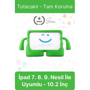 Dayanıklı Apple İpad 7. 8. 9. Nesil 10.2 İnç Uyumlu Çocuk İçin Ayaklı Tablet Kılıfı Koruyucu Silikon