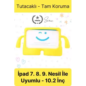 Dayanıklı Apple İpad 7. 8. 9. Nesil 10.2 İnç Uyumlu Çocuk İçin Ayaklı Tablet Kılıfı Koruyucu Silikon